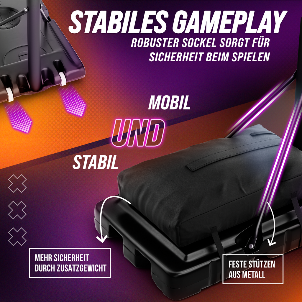 CAPRISPORTS Basketballkorb Outdoor – Höhenverstellbar von 135 bis 305 cm